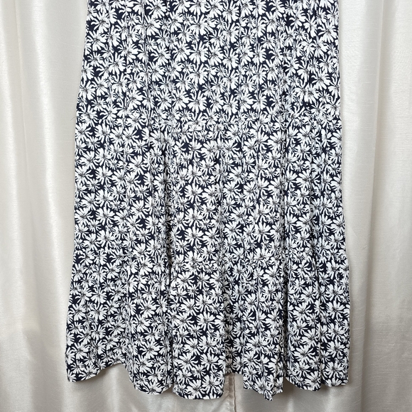 Baltic Born Women's Floral Navy Petal Smocked Ruffle Midi Dress Size 3X New - Picture 5 of 16